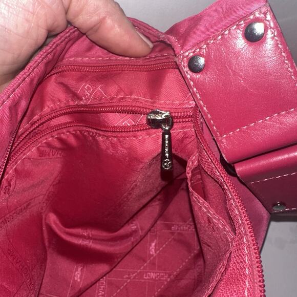 Authentic LONGCHAMP Longchamp nylon shoulder bag crossbody bag in pink -pre-used - Picture 8 of 10